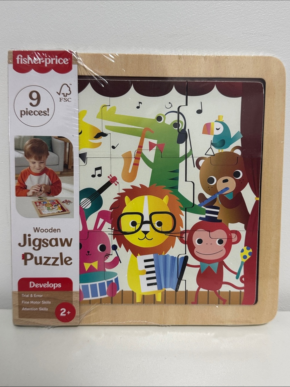 Fisher-Price Bright Multi Animal Band Wooden Jigsaw Puzzle